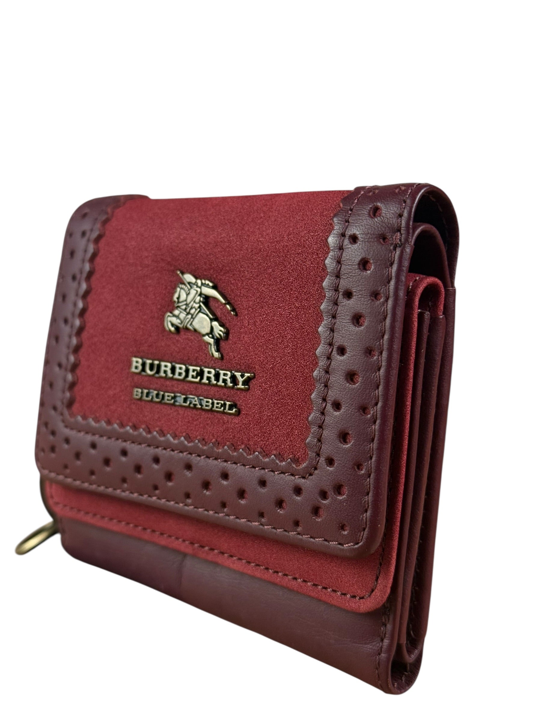 Burberry Blue Label Red Suede/ Leather Wallet