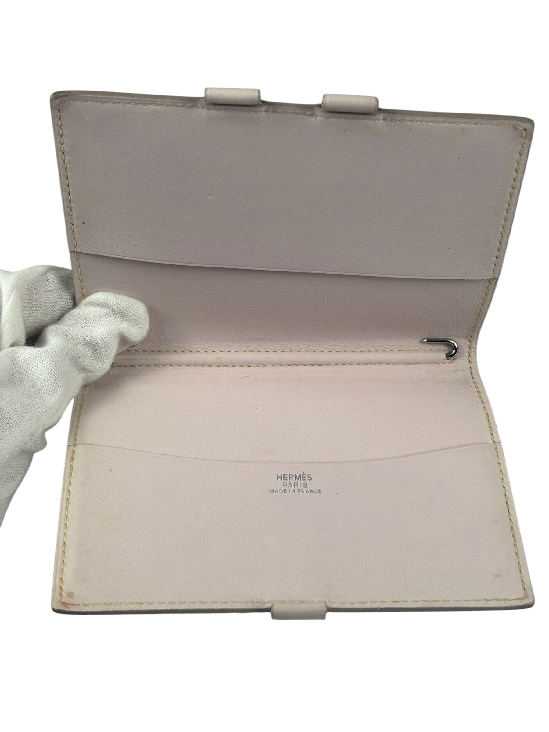 Hermes Light Pink Box Leather Passport Holder 2007