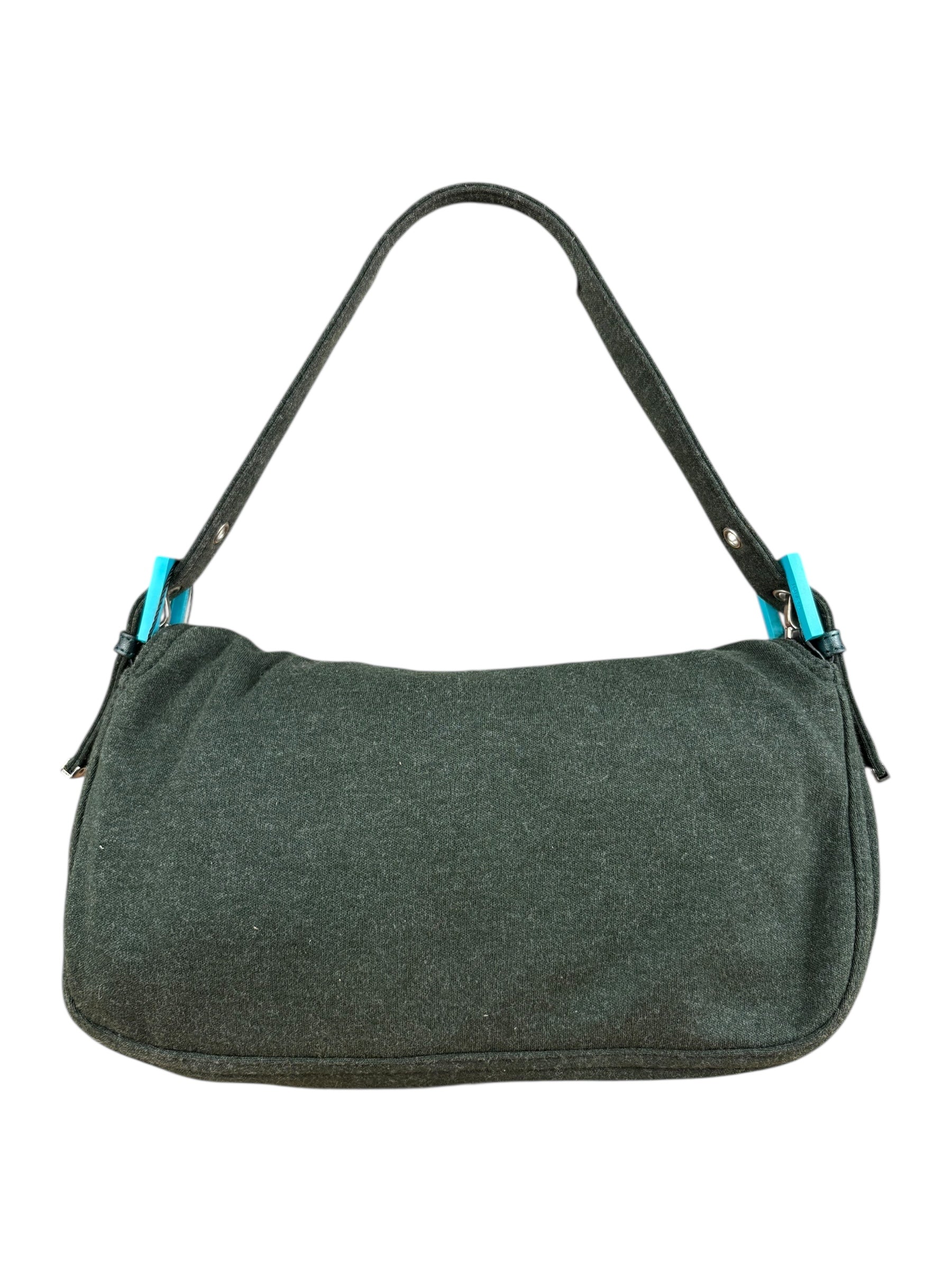 Fendi Green FF Cotton Baguette
