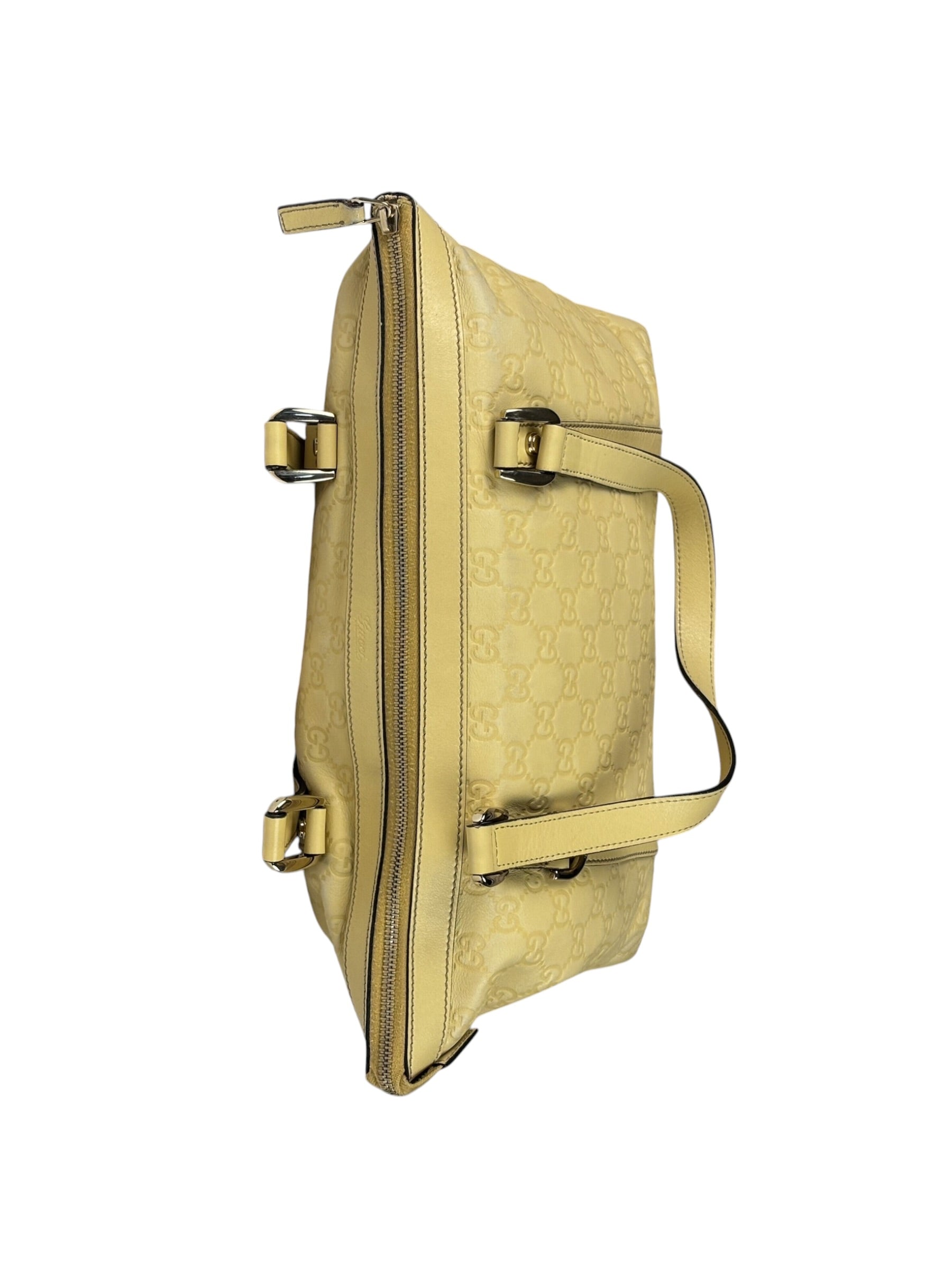 Gucci Yellow Leather GG Abbey Shoulder Bag