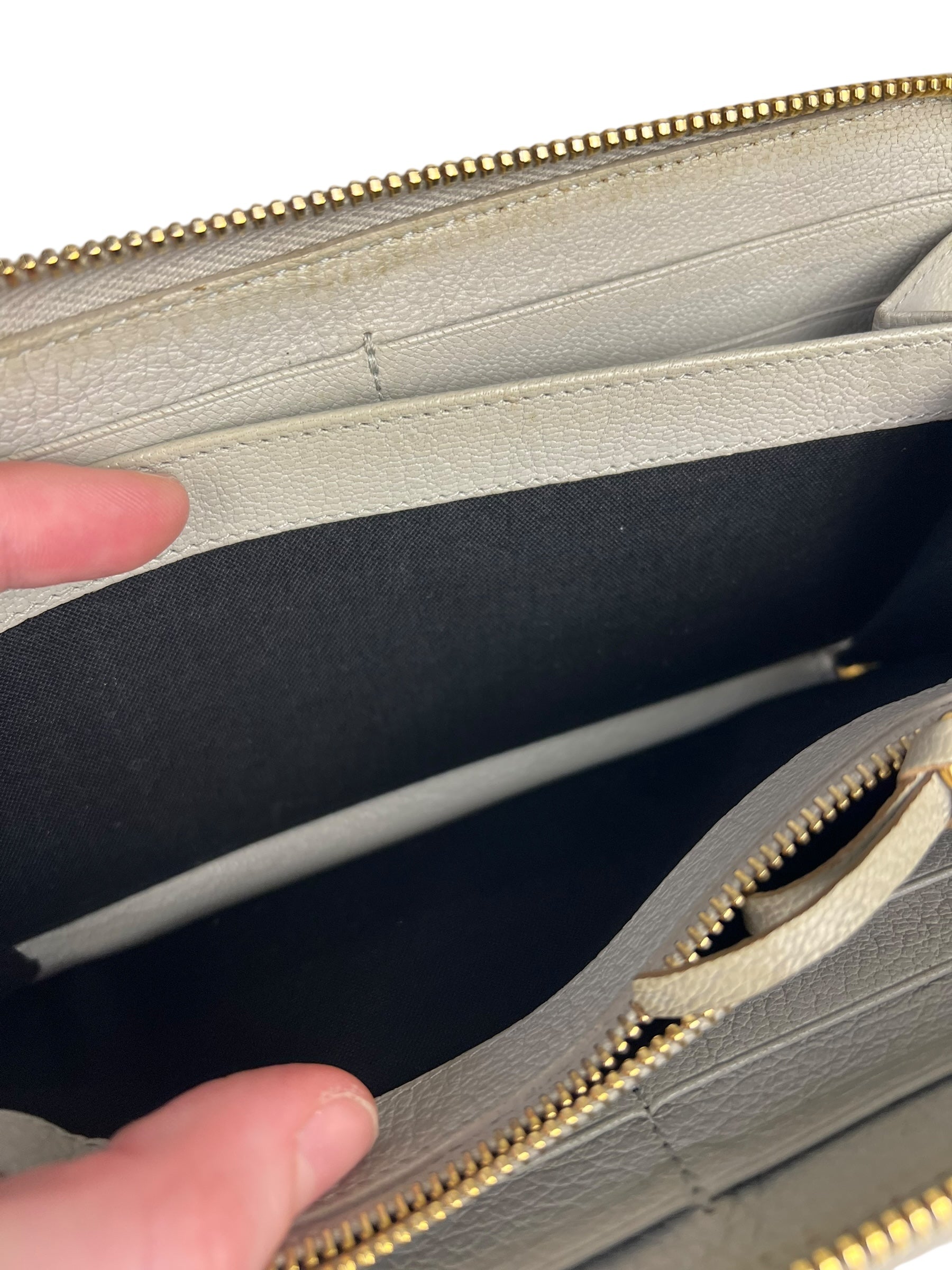 Balenciaga Grey Leather Moto Long Wallet