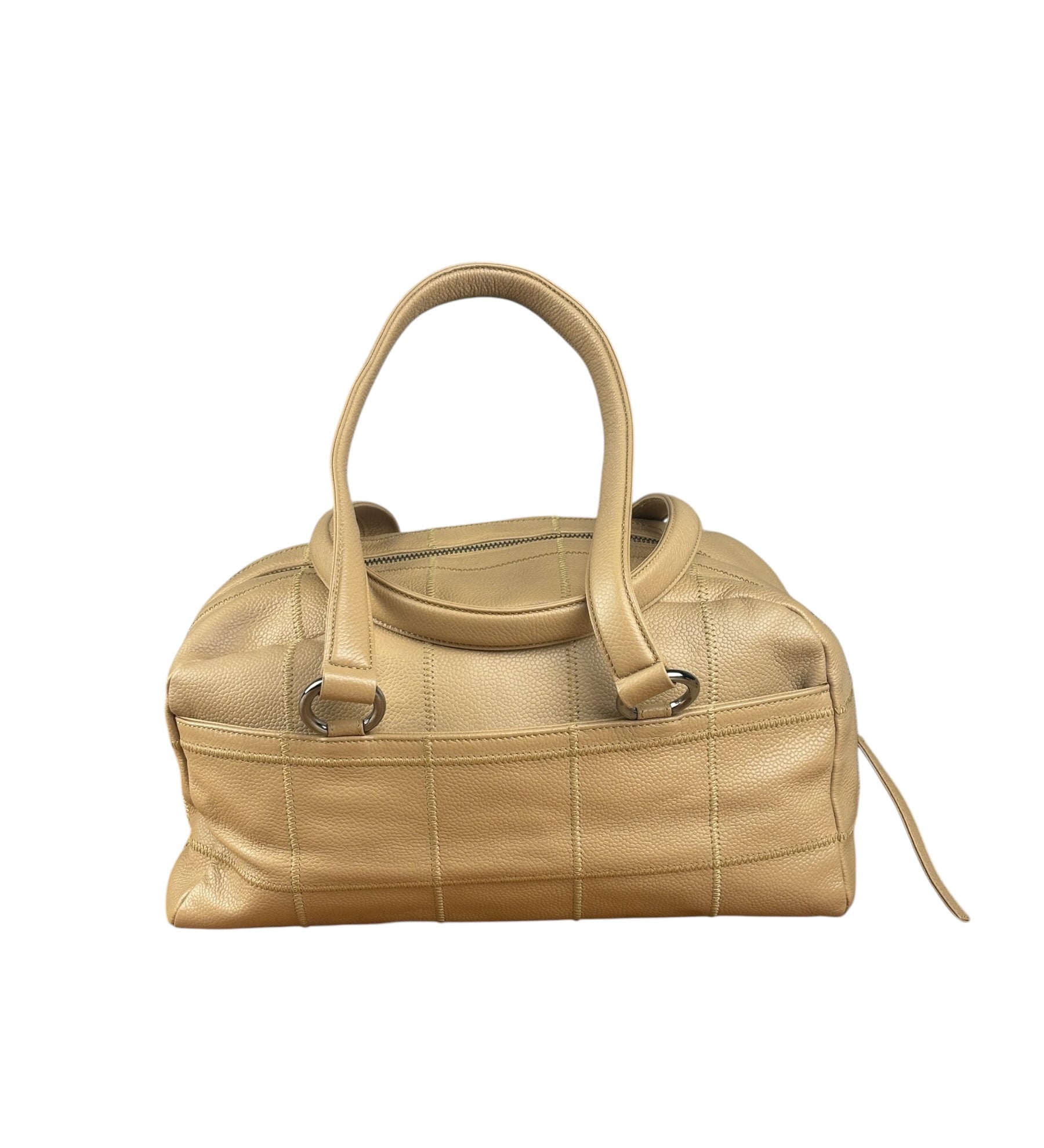 Chanel Beige Caviar Chocolate Bar Boston Bag