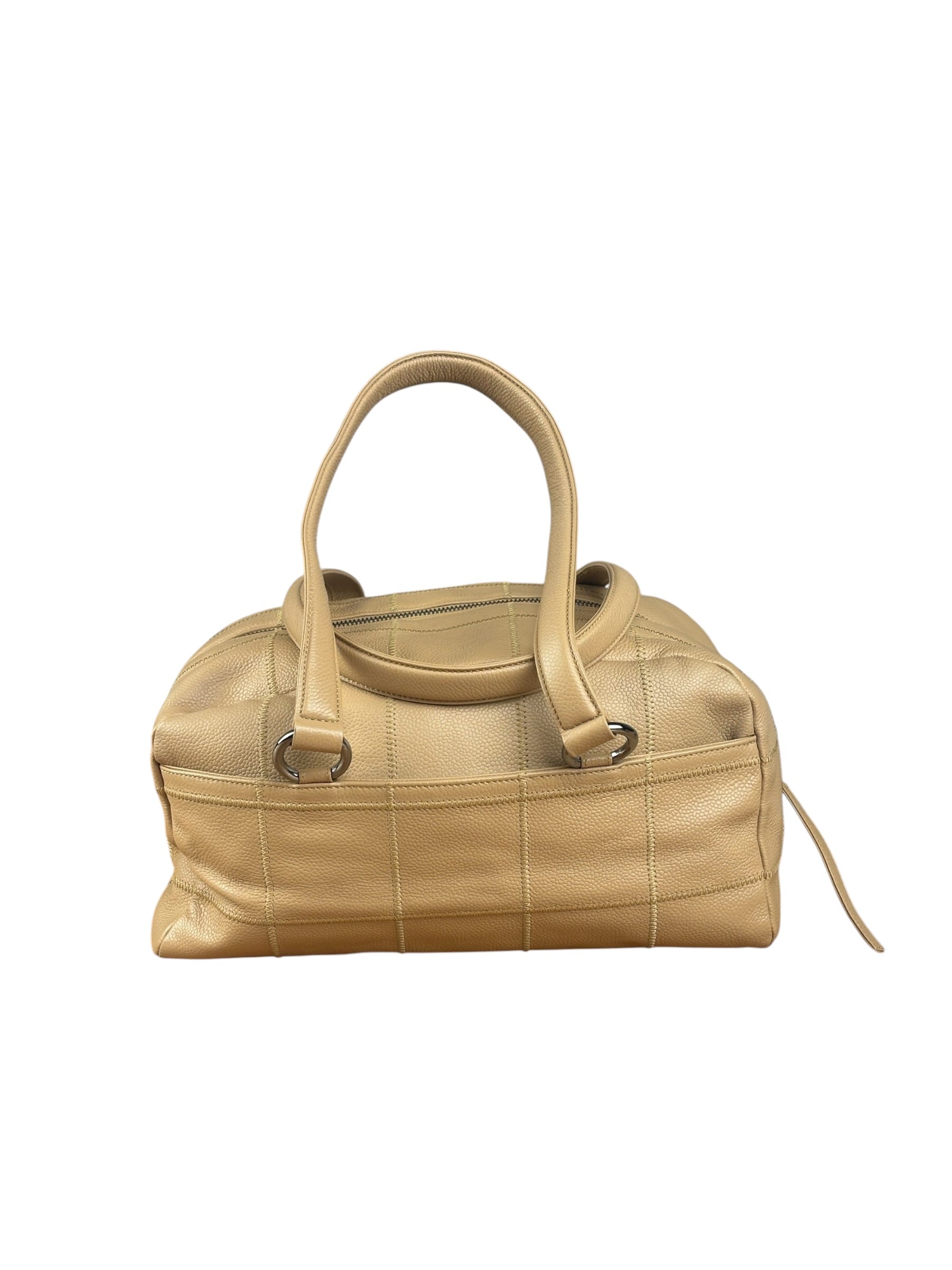Chanel Beige Caviar Chocolate Bar Boston Bag