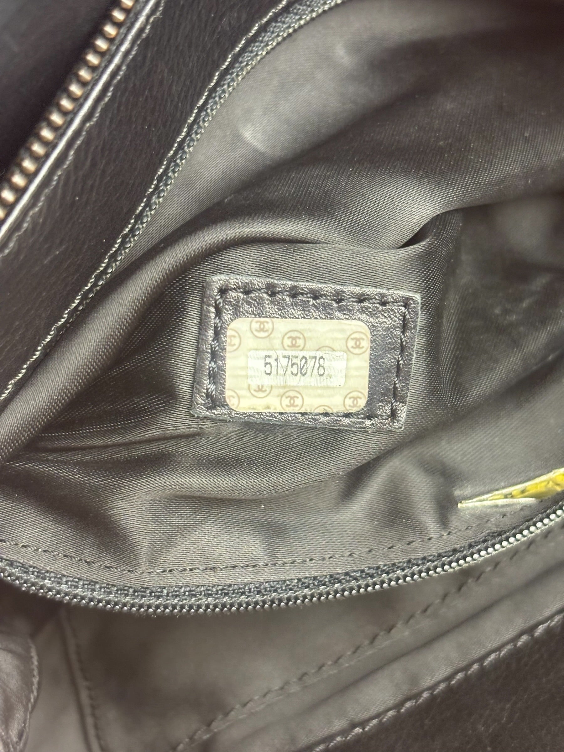Chanel Vintage Black Calfskin Front Pocket Tote 1997