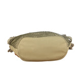 Chanel Vintage Beige Denim/Leather Trim Camellia Rope Tote
