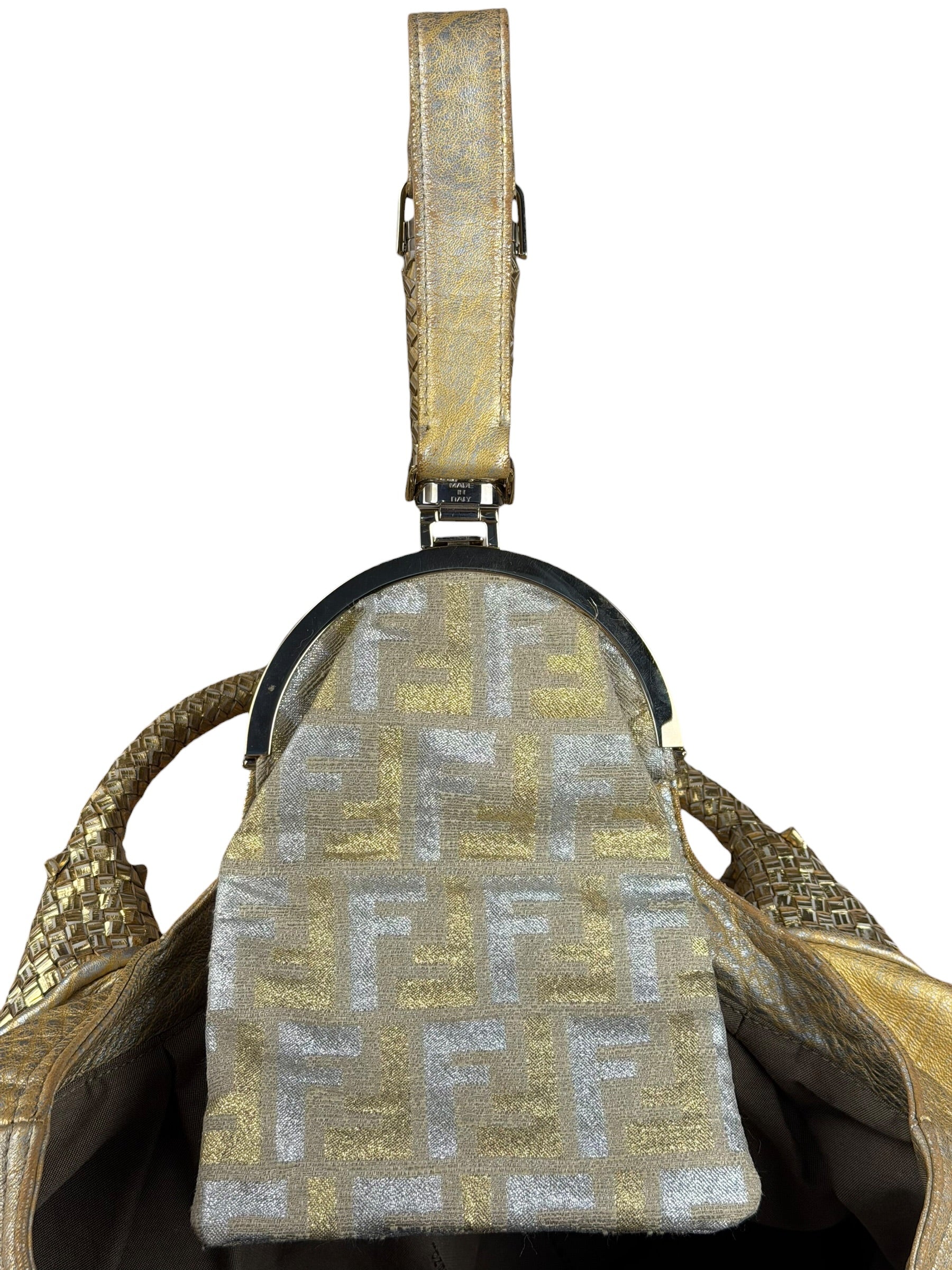Fendi Metallic Gold Spy Shoulder Bag