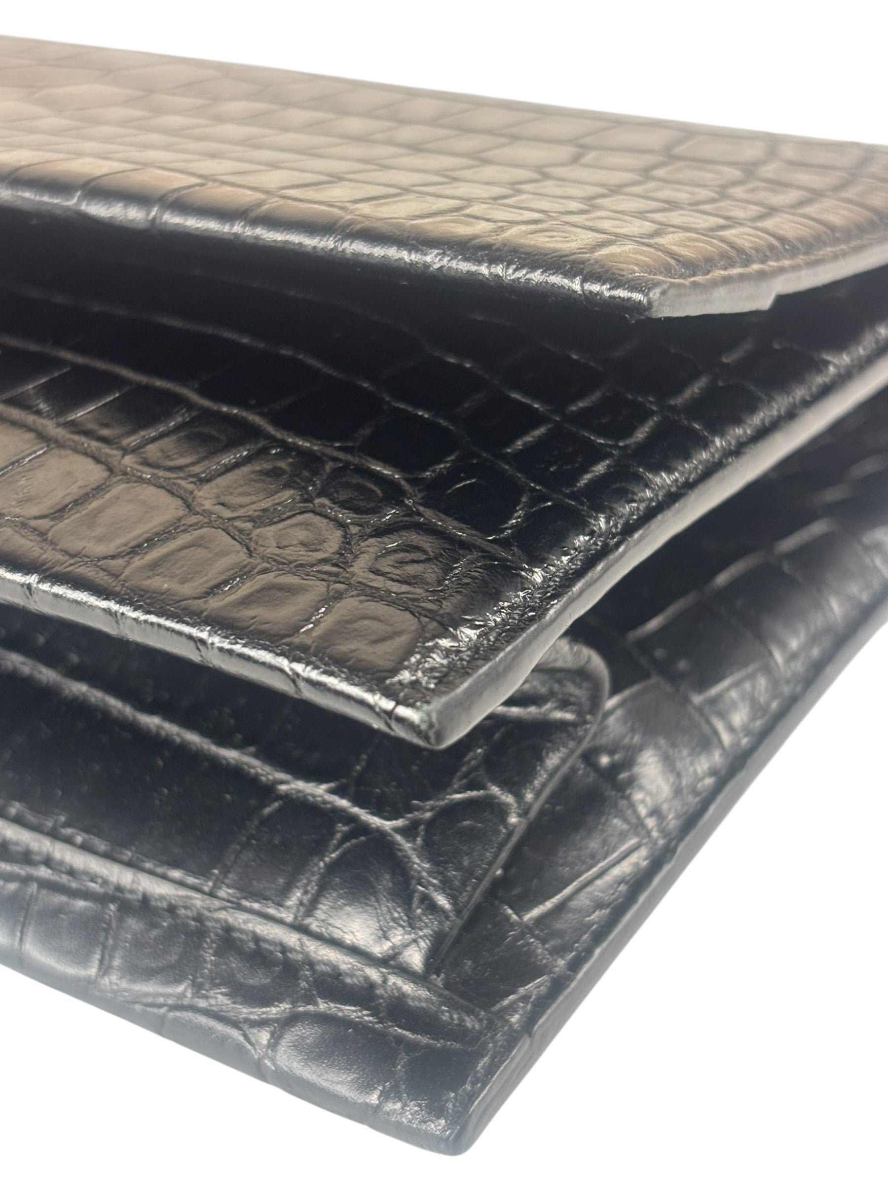 Saint Laurent Black Embossed Babylon Cross Body