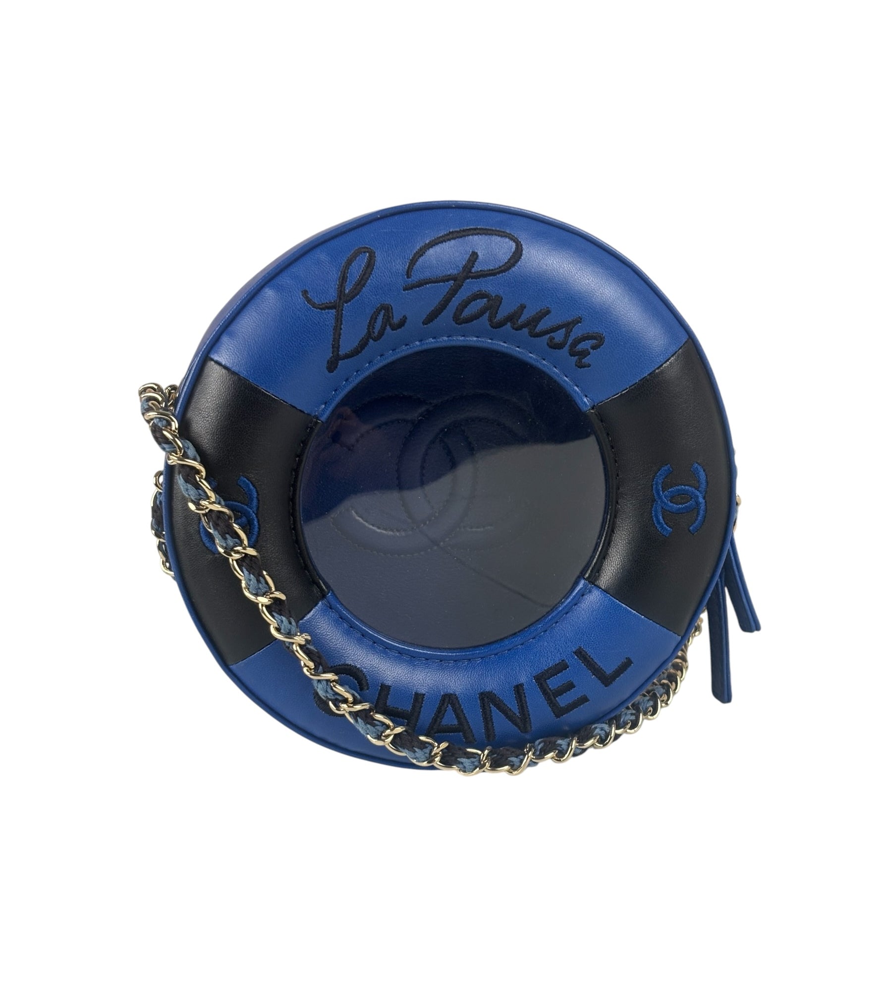 Chanel Limited Edition Lifesaver Round Crossbody Navy/Black 2017