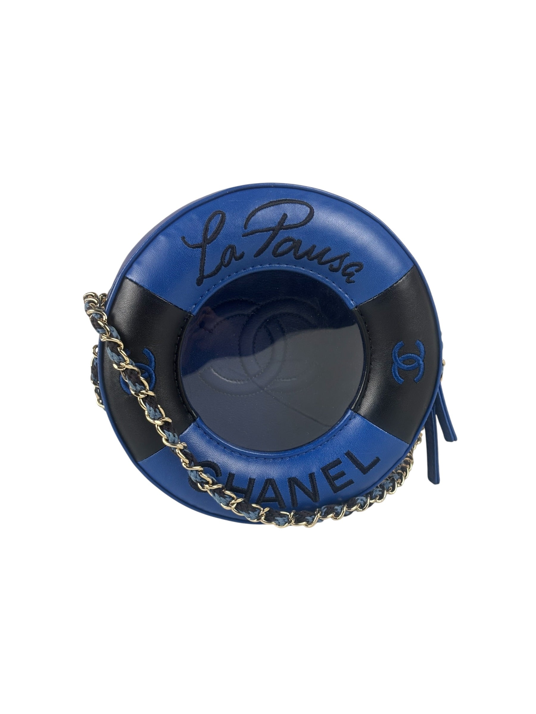 Chanel Limited Edition Lifesaver Round Crossbody Navy/Black 2017