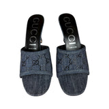 Gucci Denim Sparkle Monogram Heels
