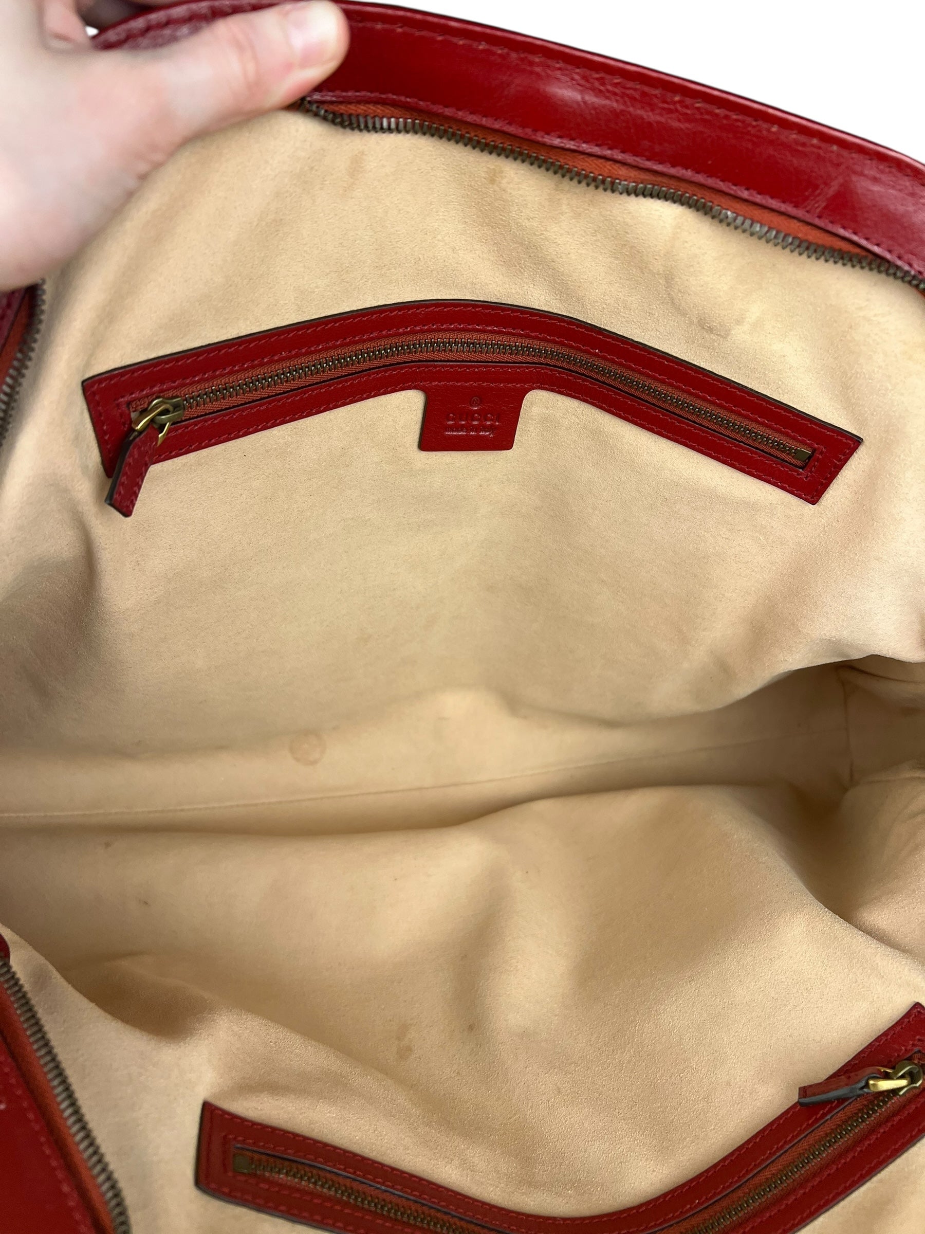 Gucci Re(Belle) Red Leather Top Handle Bag
