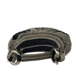 Chole Black Nylon Chain-Link Crescent Mini Hobo Bag