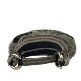 Chole Black Nylon Chain-Link Crescent Mini Hobo Bag