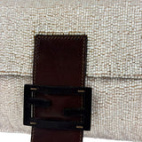 Fendi Leather-Trimmed Beaded Baguette Light Pink