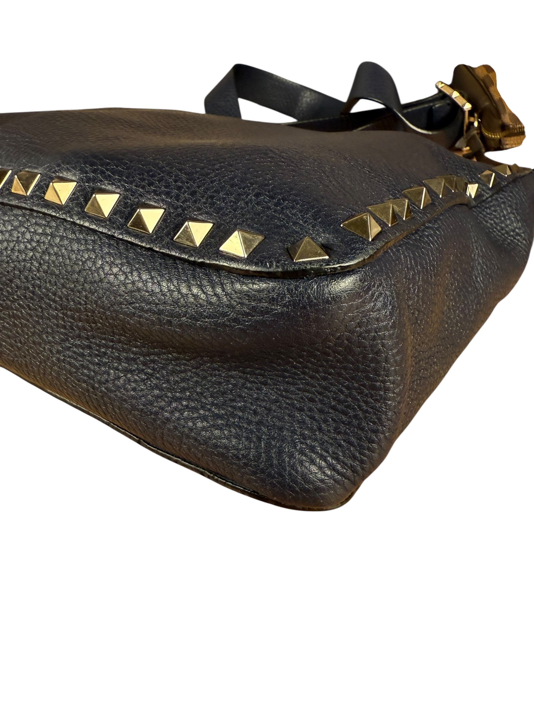 Valentino Navy RockStud Messenger Bag