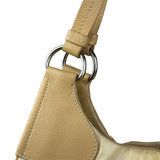 Prada Vintage Beige Nylon/Leather Logo Handbag