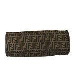 Fendi Vintage Brown Leather Trim Zucca De Jour Media Tote