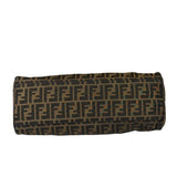 Fendi Vintage Brown Leather Trim Zucca De Jour Media Tote