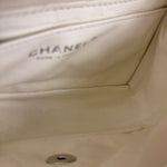 Chanel White Leather/Canvas Pearl Crossbody Flap 2003