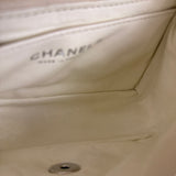 Chanel White Leather/Canvas Pearl Crossbody Flap 2003
