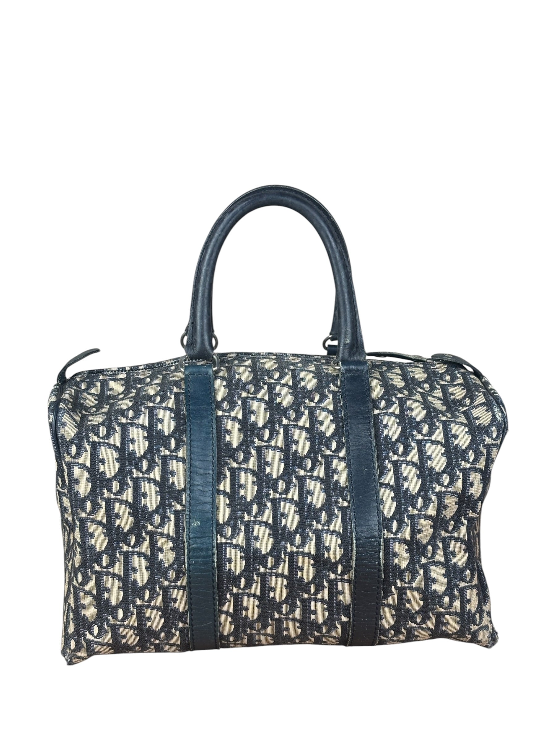 Christian Dior Vintage Navy Trotter Boston Bag