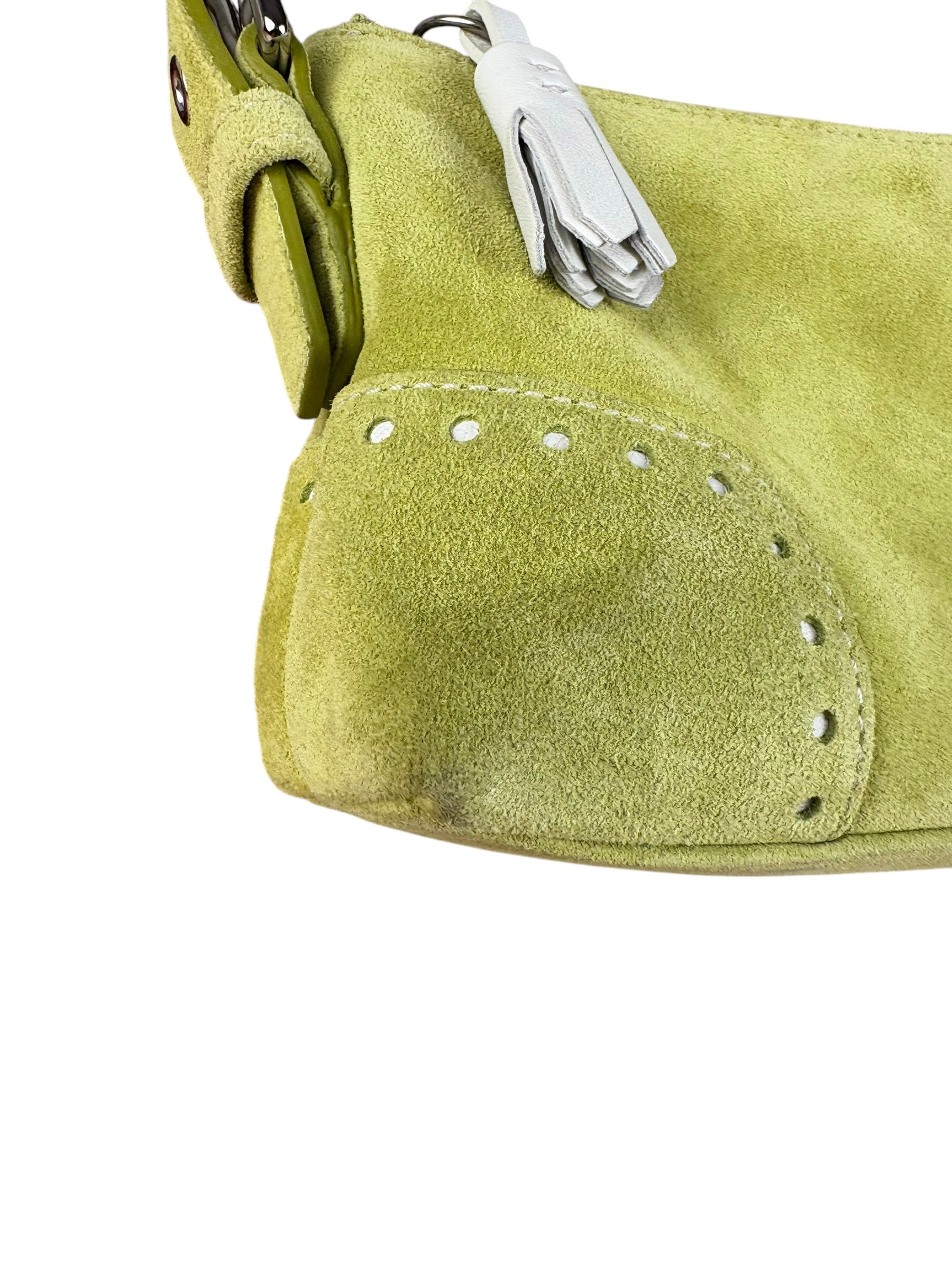 Coach Vintage Green Suede Shoulder Bag