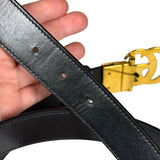 Gucci Belt Reversible GG Supreme/Black Gold Toned Hardware