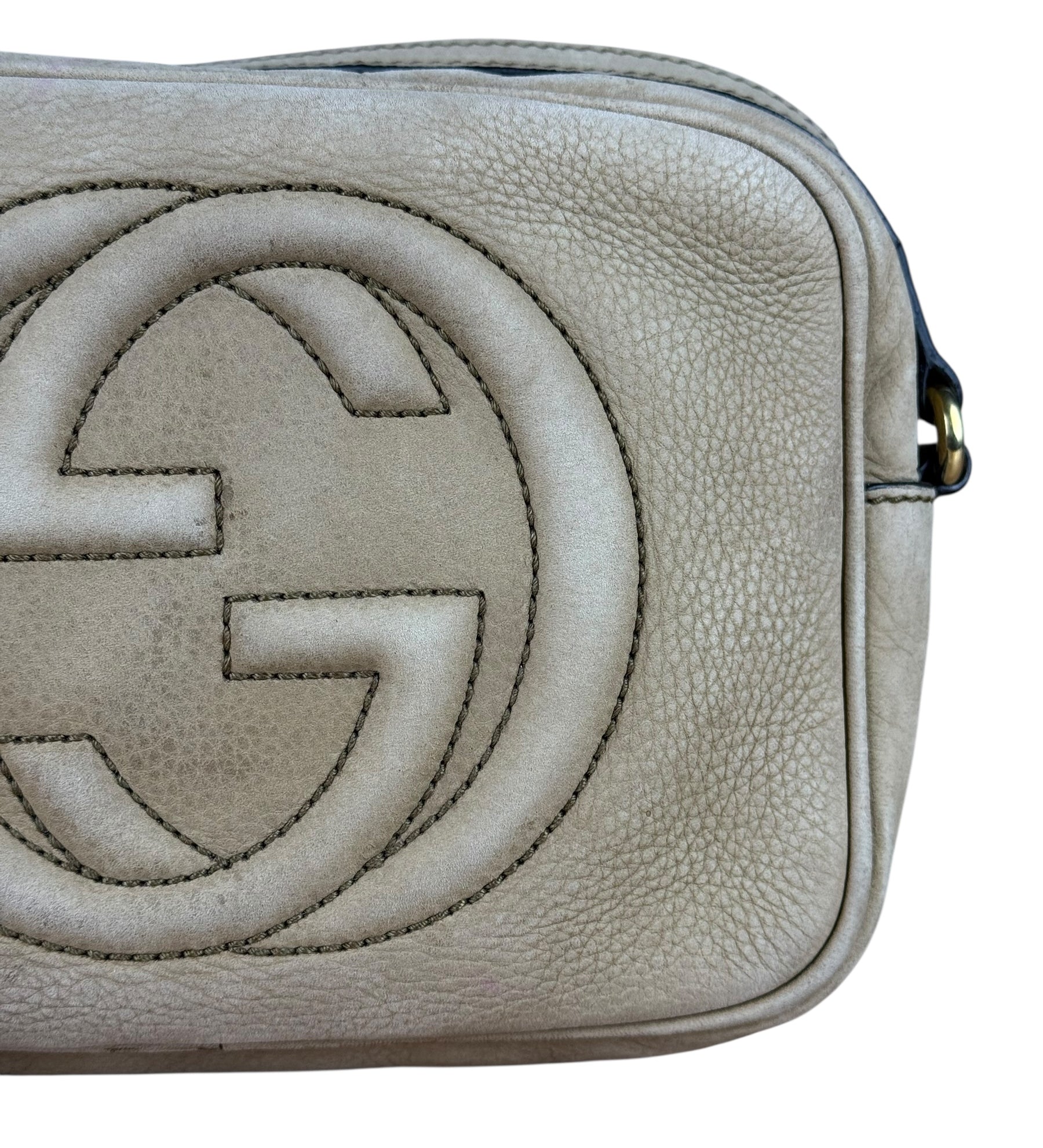 Gucci Brown Suede Soho Disco Crossbody Beige