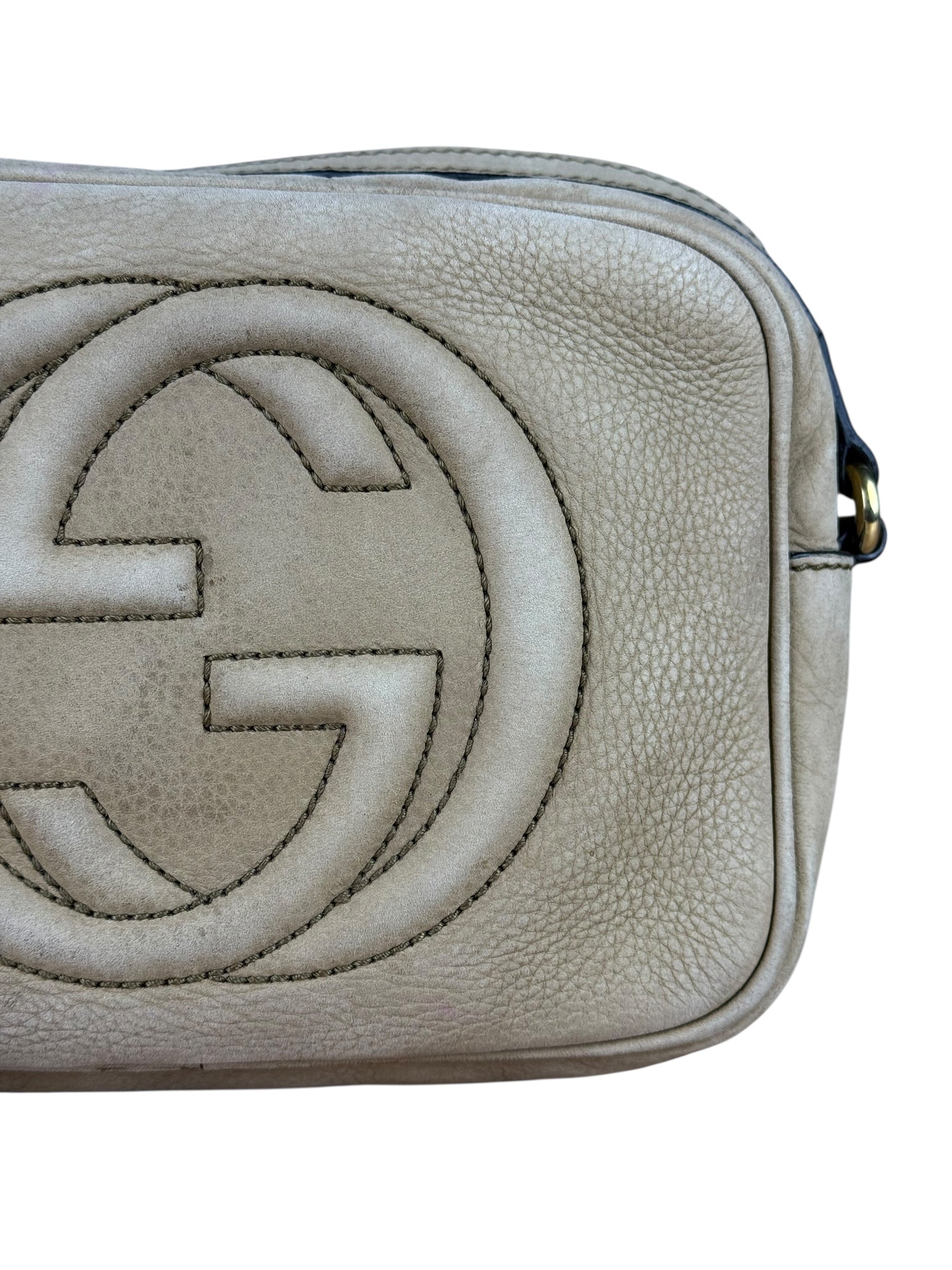 Gucci Brown Suede Soho Disco Crossbody Beige