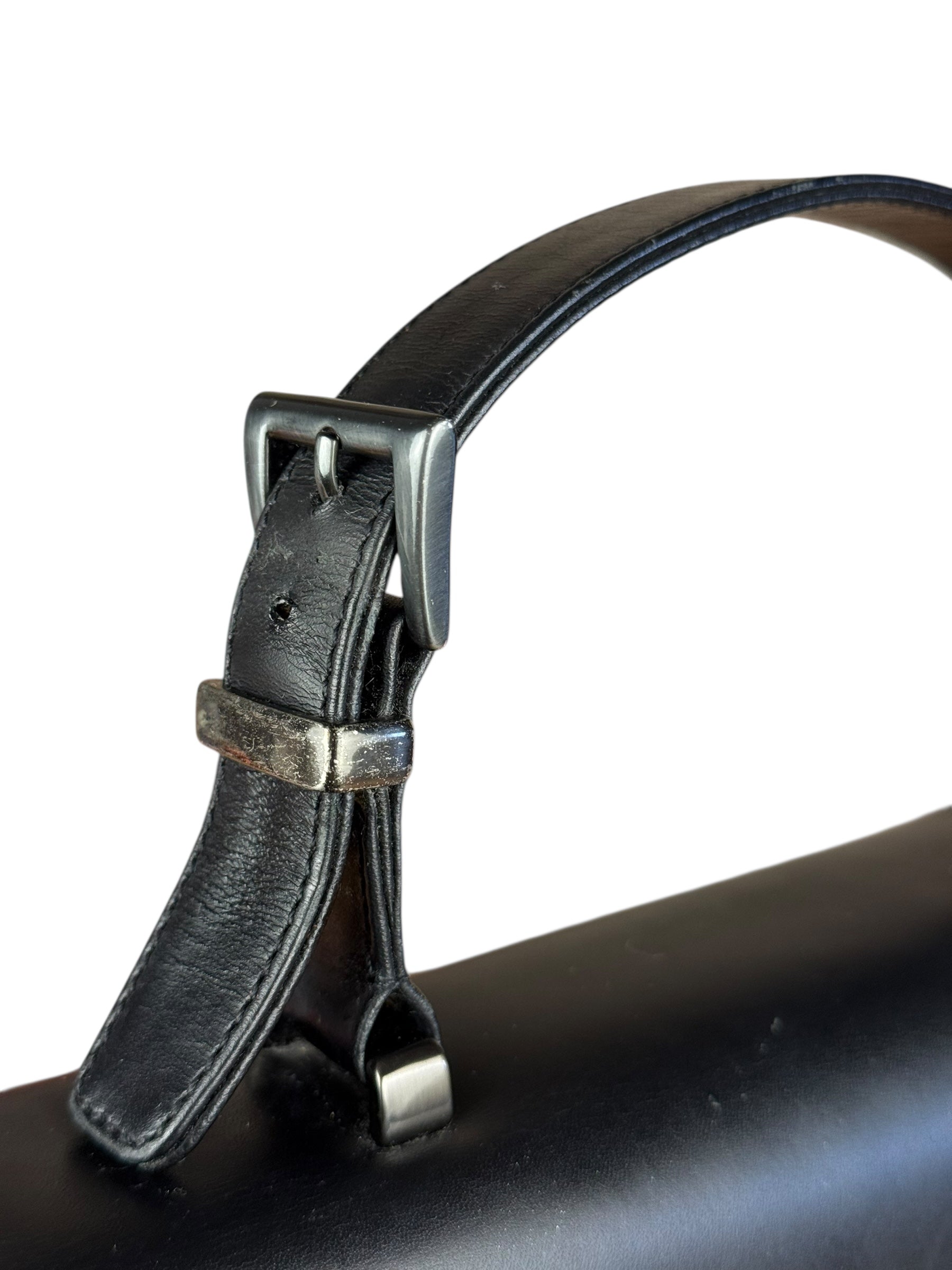 Prada Vintage Black Leather Top Handle Bag