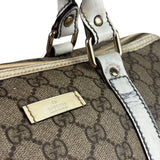 Gucci Beige/White Leather Trim GG Joy Boston Bag