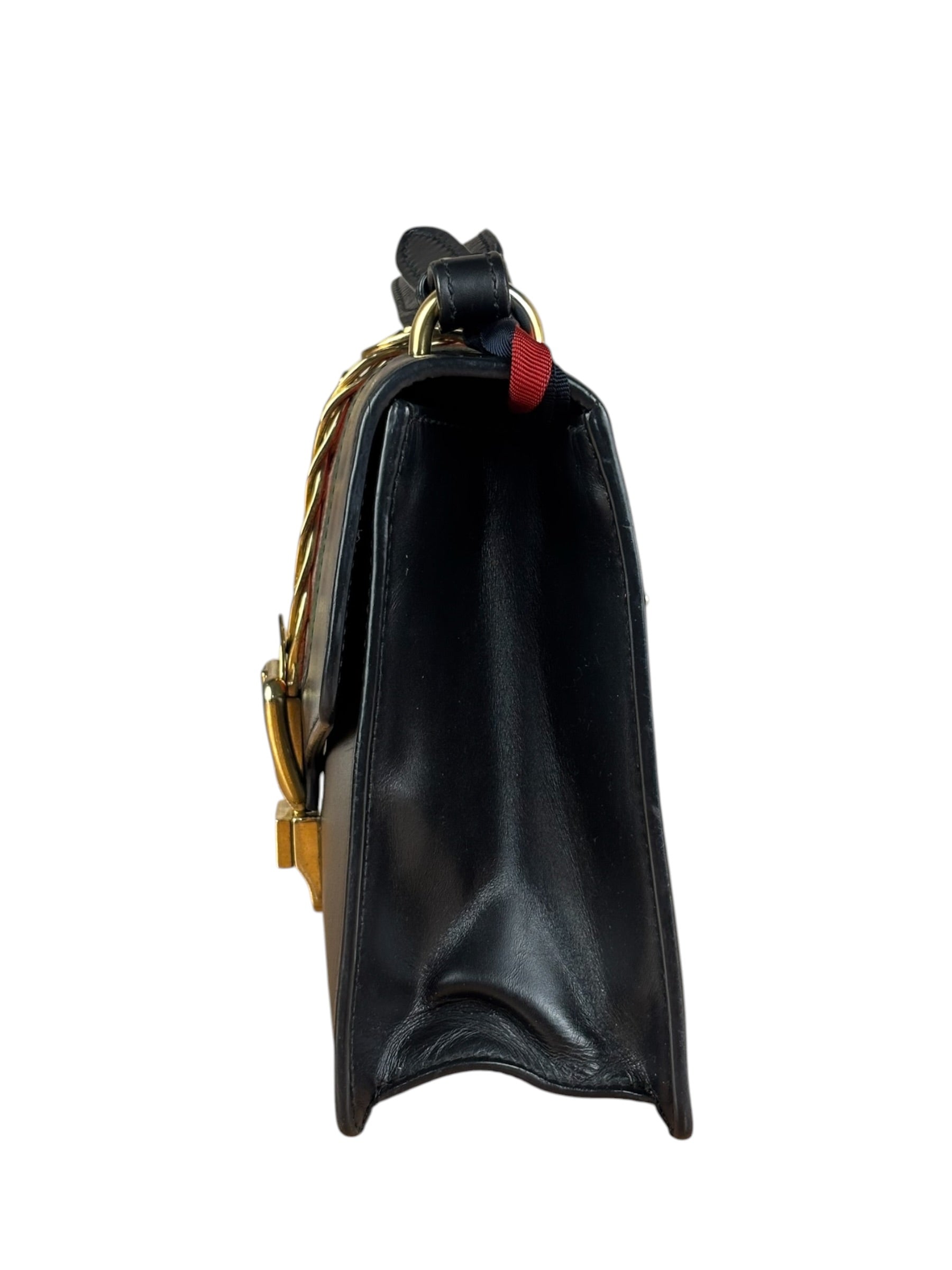 Gucci Black Leather Small Sylvie Shoulder Bag