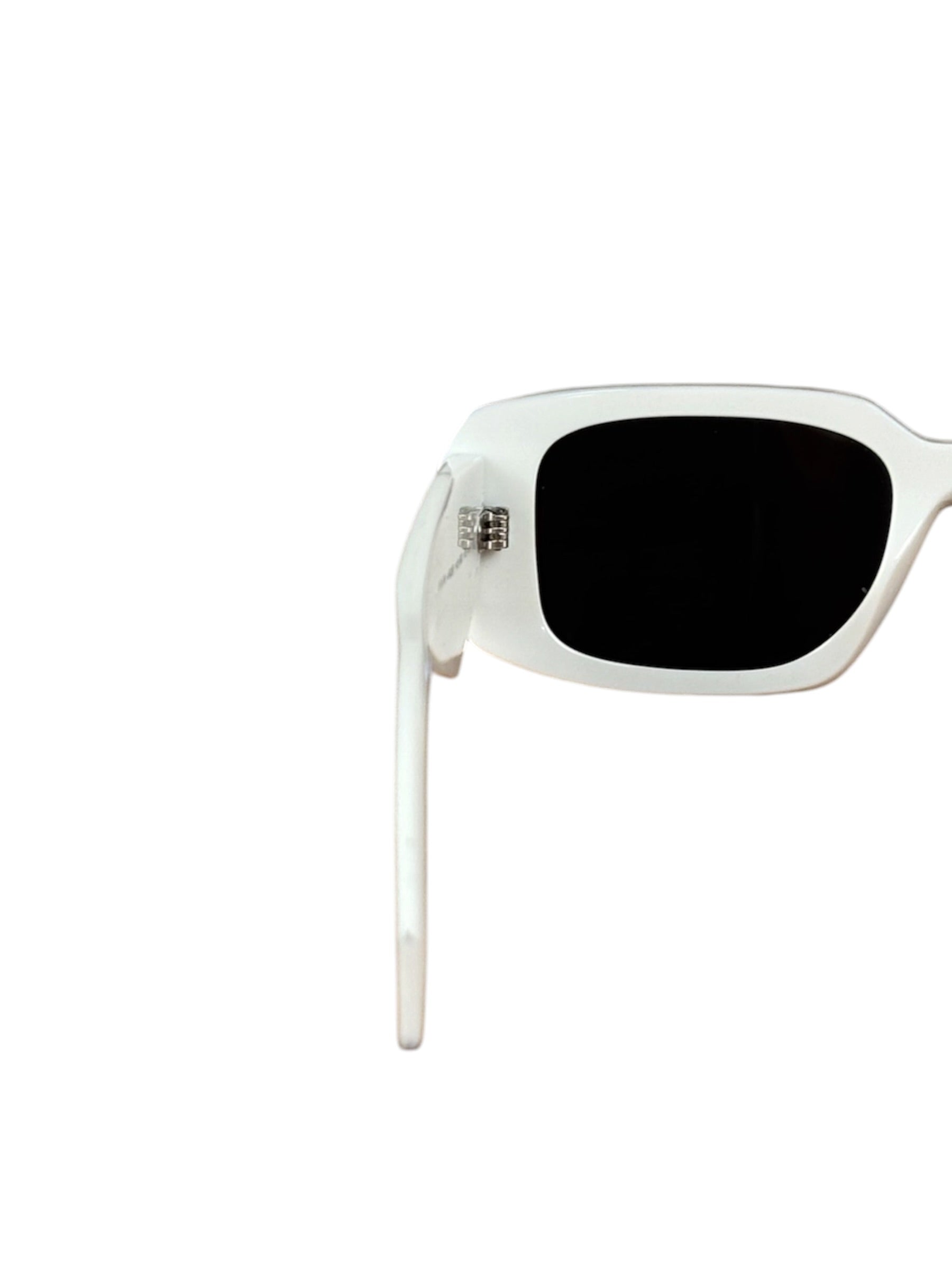 Prada White Symbole Rectangular Sunglasses