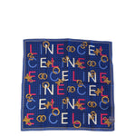 Celine Vintage Blue Paris Cotton Square Handkerchief