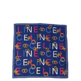 Celine Vintage Blue Paris Cotton Square Handkerchief