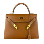 Hermes Kelly 32 Sellier Epsom Gold Handbag 1995