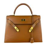 Hermes Kelly 32 Sellier Epsom Gold Handbag 1995