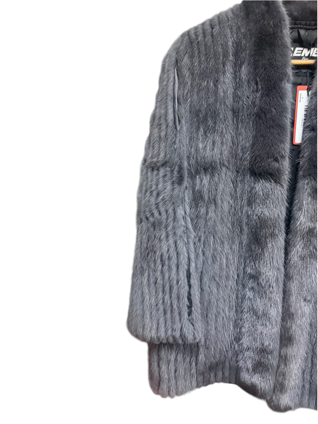 Vintage Dark Grey Mink Striped Fur Coat