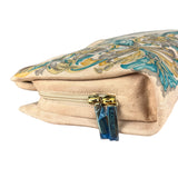 Loewe Vintage Floral Print Suede Handbag