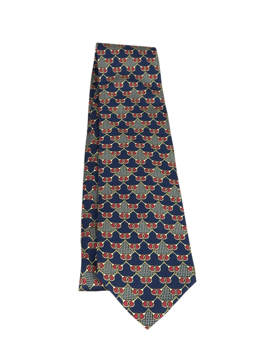 Morgano Uomo Navy Gold Link Print Tie