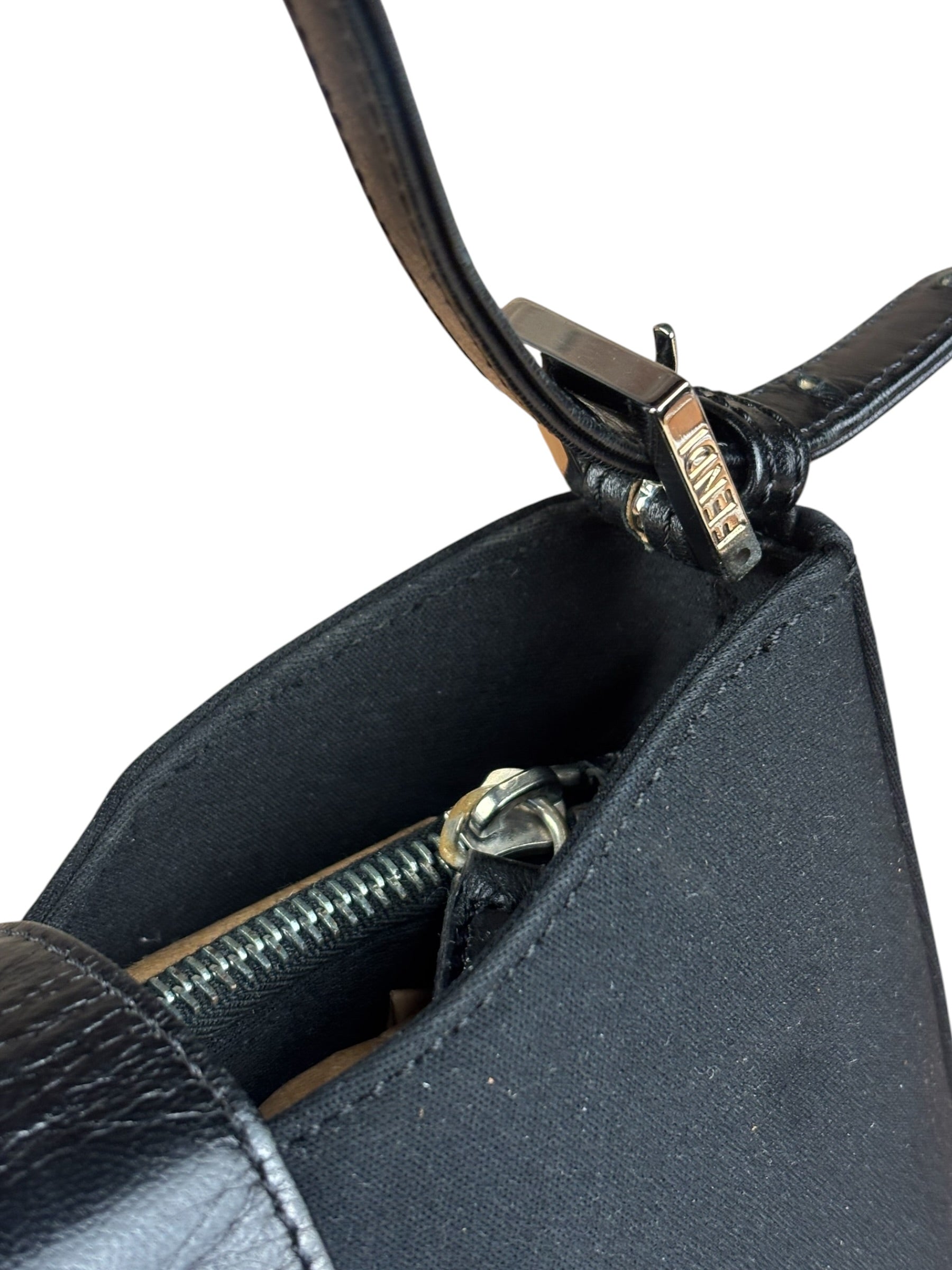 Fendi Black Neoprene Baguette