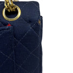 Chanel Navy Quilted Denim Double Flap Bag