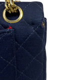 Chanel Navy Quilted Denim Double Flap Bag