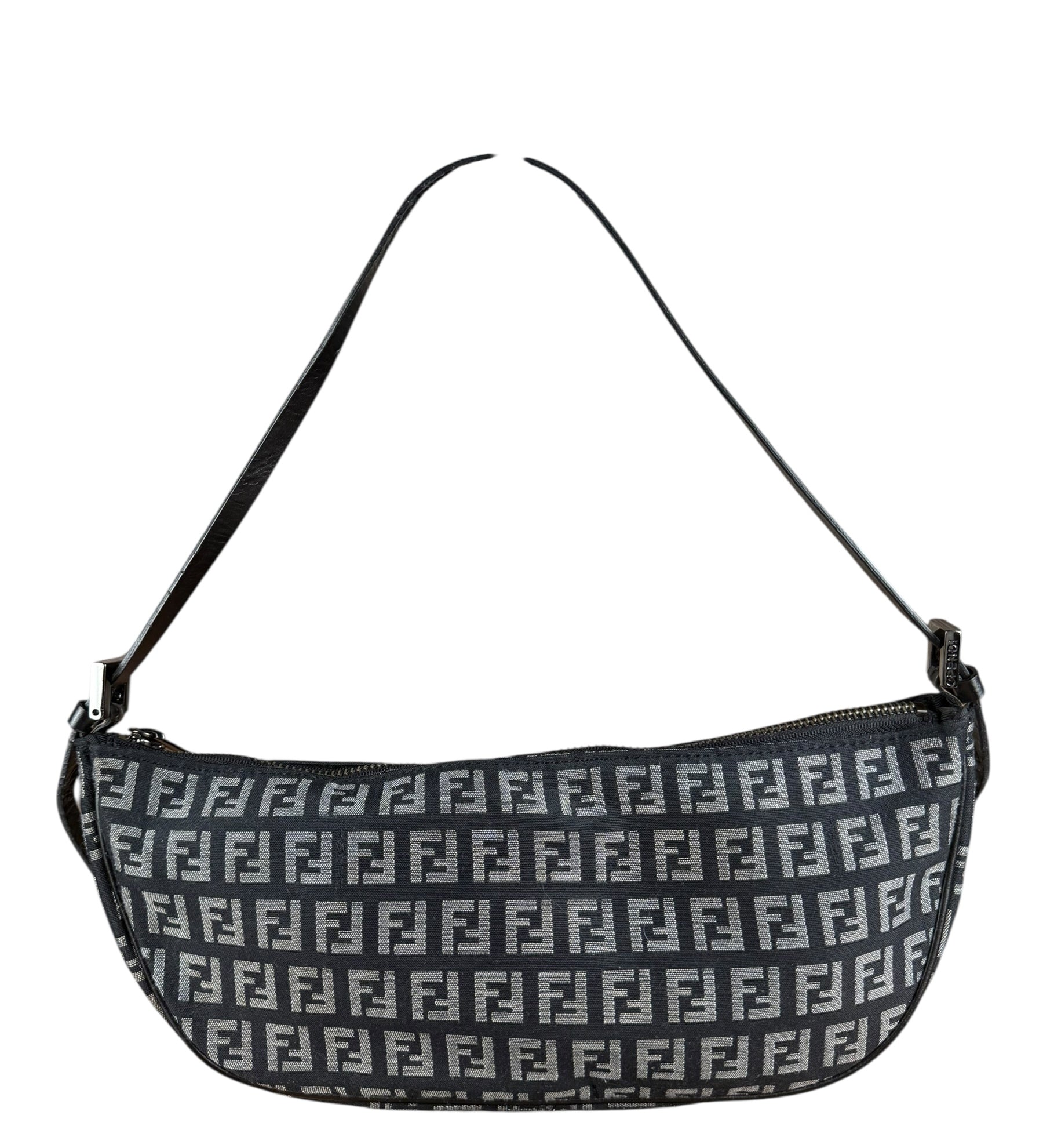 Fendi FF Black Canvas Boat Pochette