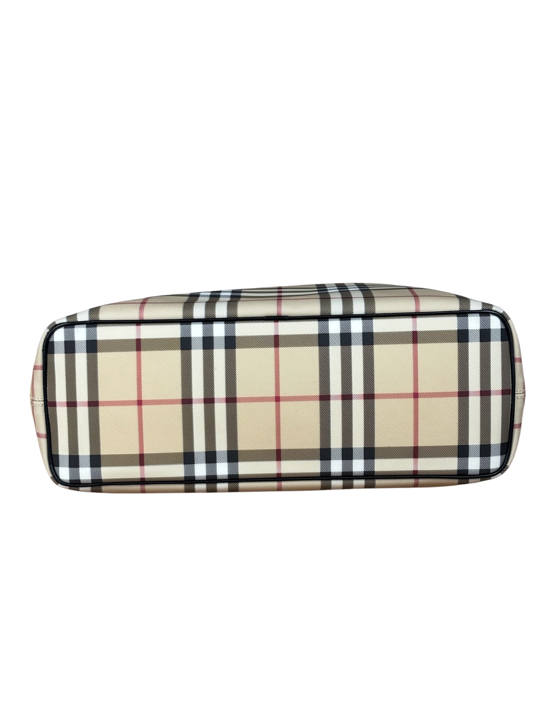 Burberry Bicolor Canvas House Check Tote Bag