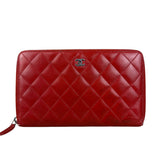 Chanel Red Quilted Leather Long Organizer Wallet 2010
