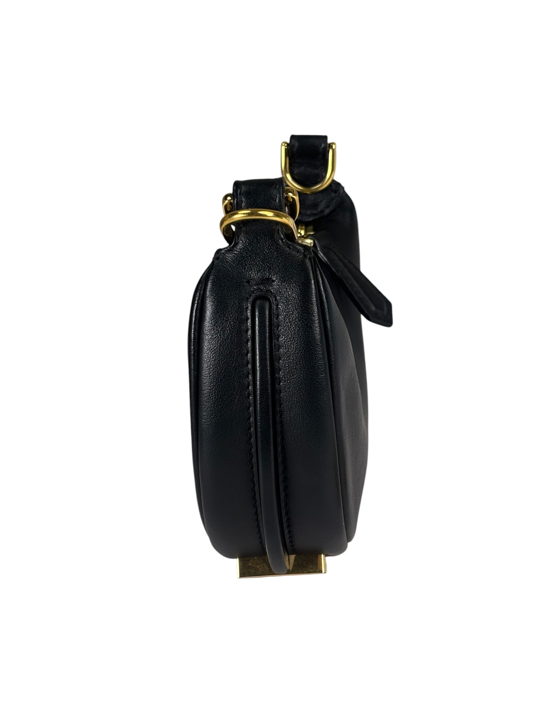Fendi Vintage Black Leather Nano Fendigraphy Two-Way Bag Replacement Chains