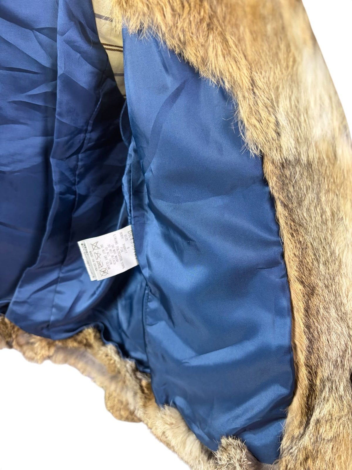 Vintage Dritte Brown Rabbit Fur/Fox Fur Trim Zip-Up Coat