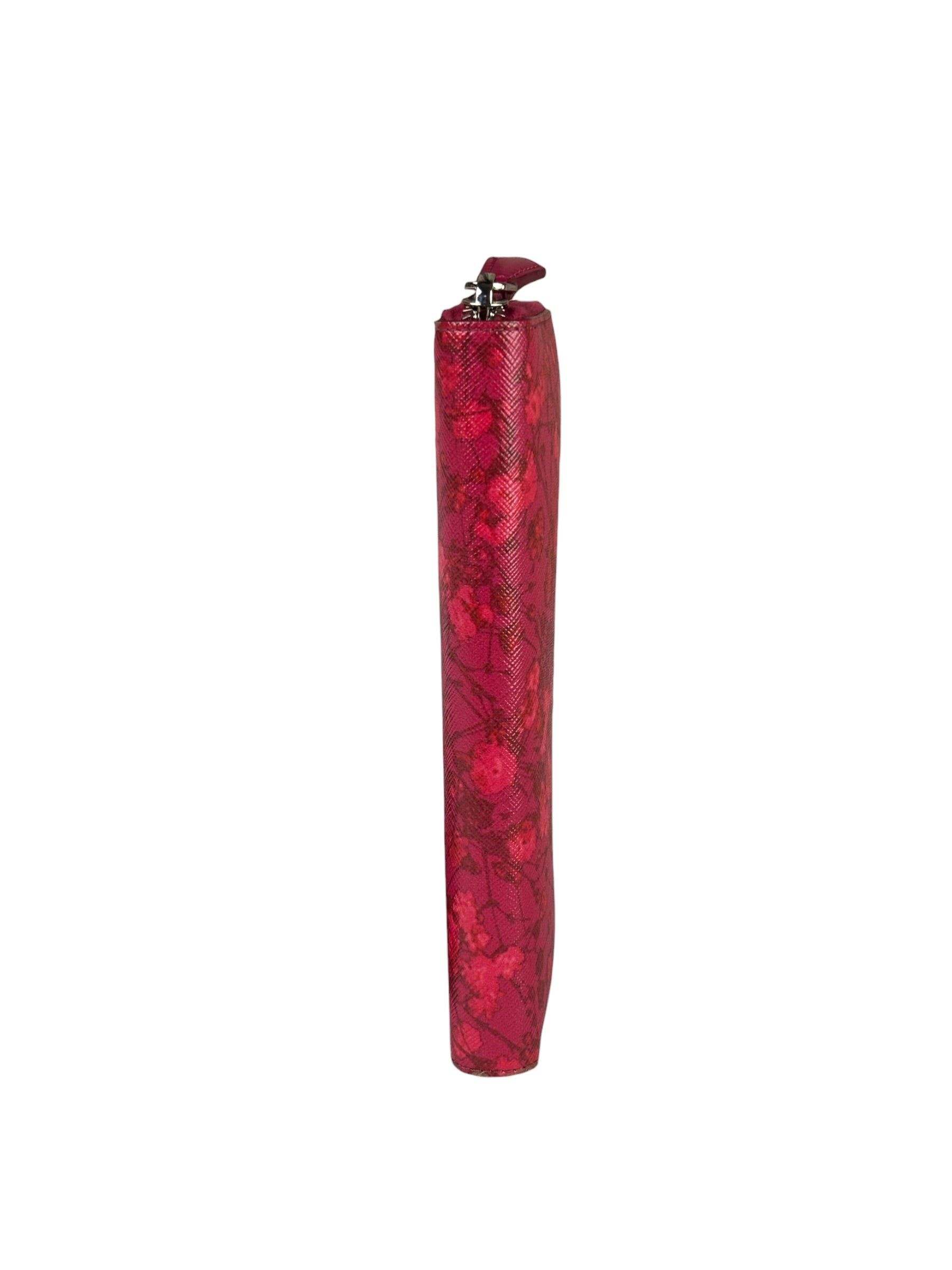 Givenchy Pink Leather Floral Zip-Around Wallet