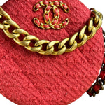 Chanel 19 Round Pink Tweed Chain Shoulder Bag